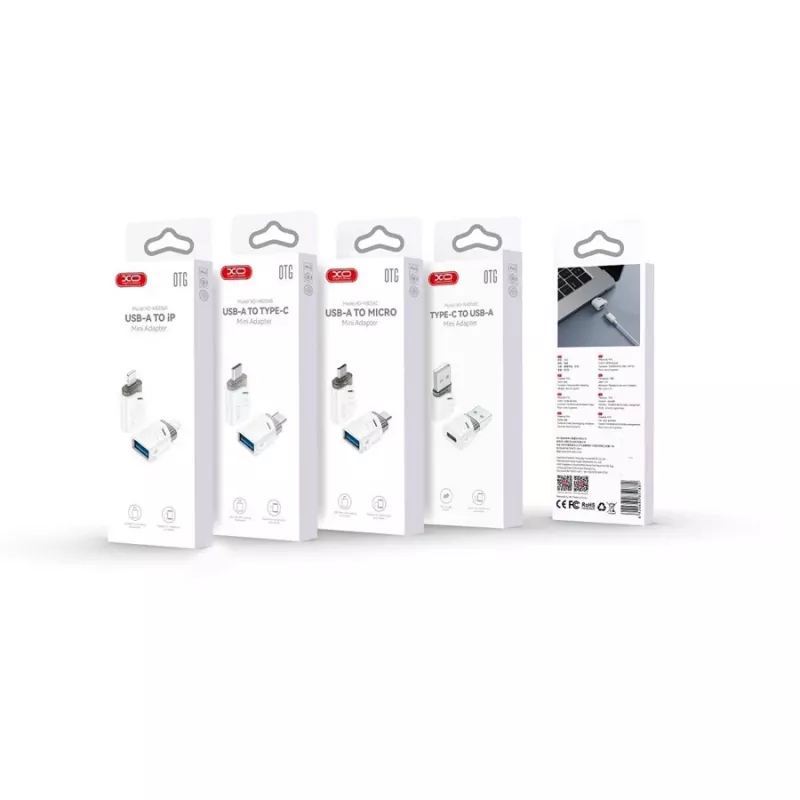 XO NB256B adaptador OTG USB-A hembra a USB-C macho, blanco (NB256B)