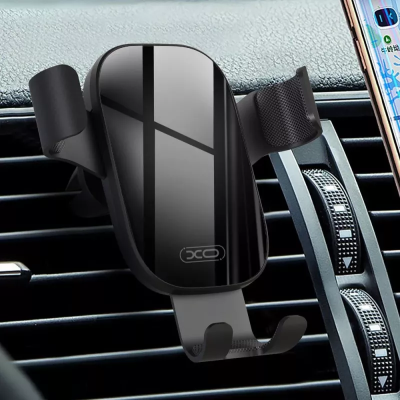 XO C37 Soporte de móvil por gravedad para rejilla de ventilación del coche, Negro