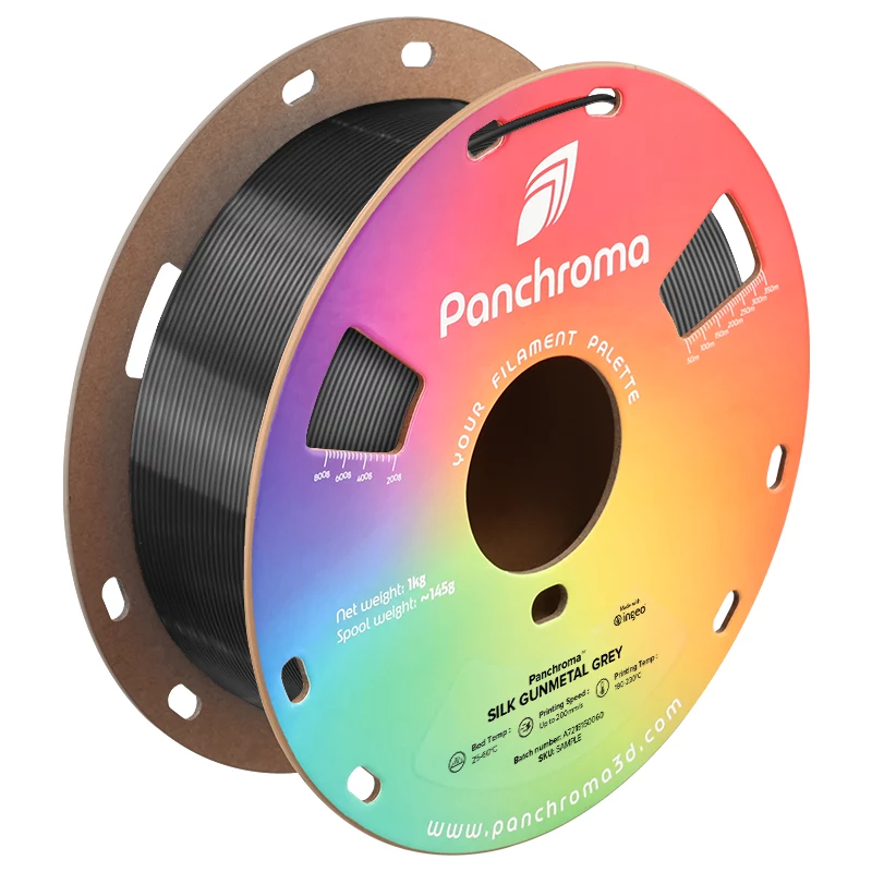 Polymaker Panchroma PLA Silk Filamento para impresora 3D, 1,75 mm, 1 kg, Gunmetal Grey