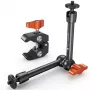 KF Magic Arm + Super Clamp Kit de montaje con rosca de 1/4 de pulgada y 3/8 de pulgada, mordaza de 15-55 mm, Negro
