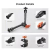 KF Magic Arm + Super Clamp Kit de montaje con rosca de 1/4 de pulgada y 3/8 de pulgada, mordaza de 15-55 mm, Negro