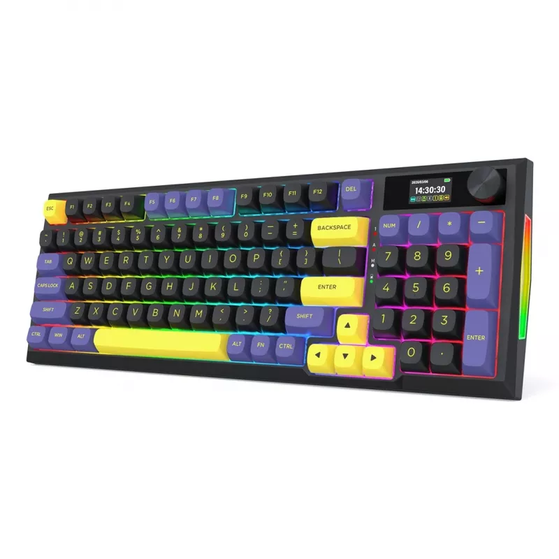 Redragon K725LBY-RGB-PRO Glintstone teclado mecánico inalámbrico gaming 75% (tri-modo, hot-swappable Red Switches)