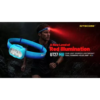 Linterna frontal de doble haz Nitecore UT27 MB 800 lúmenes con luz roja