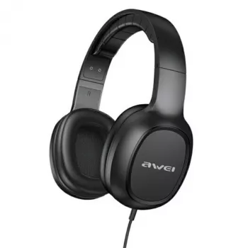Auriculares gaming over-ear AWEI GM-6 con micrófono, jack de 3,5 mm con cable, drivers de 40 mm, negro