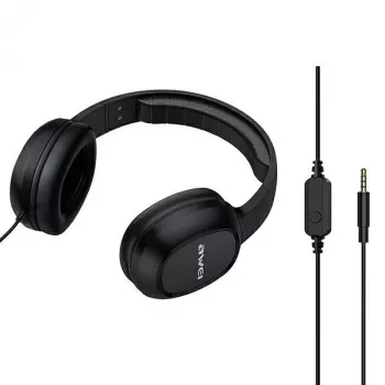 Auriculares gaming over-ear AWEI GM-6 con micrófono, jack de 3,5 mm con cable, drivers de 40 mm, negro