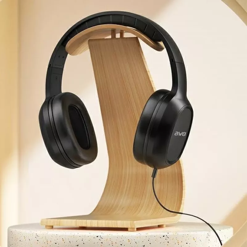 Auriculares gaming over-ear AWEI GM-6 con micrófono, jack de 3,5 mm con cable, drivers de 40 mm, negro