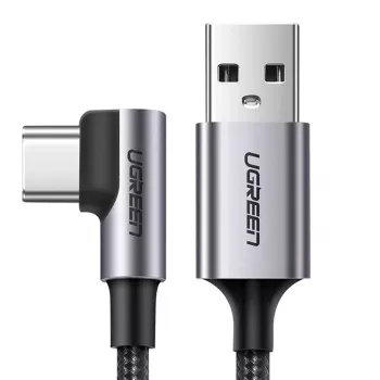 UGREEN US284 Cable en ángulo USB-A a USB-C, 3A, 3m, negro