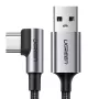 UGREEN US284 Cable en ángulo USB-A a USB-C, 3A, 3m, negro