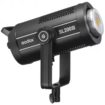 Godox SL200III Foco LED de vídeo de luz día 200W con montura Bowens, 5600K, CRI 96+, TLCI 97+, control por app, ventilador silencioso, 11 efectos FX