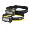 Nitecore HA19 Linterna frontal LED de 600 lúmenes luz blanca y roja con resistencia al agua IPX7, alcance del haz de 100m, interfaz de doble botón, cinta reflectante, funciona con 3 pilas AAA
