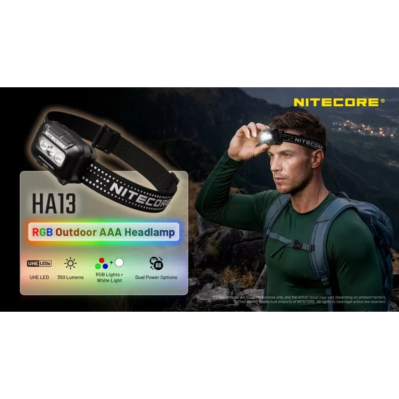 NITECORE HA13 (2026) Linterna frontal RGB 350lm
