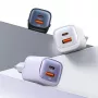 USAMS CC254 Fuente de alimentación de carga rápida GaN USB-C/USB-A de 30W HC Series negra