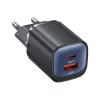 USAMS CC254 Fuente de alimentación de carga rápida GaN USB-C/USB-A de 30W HC Series negra