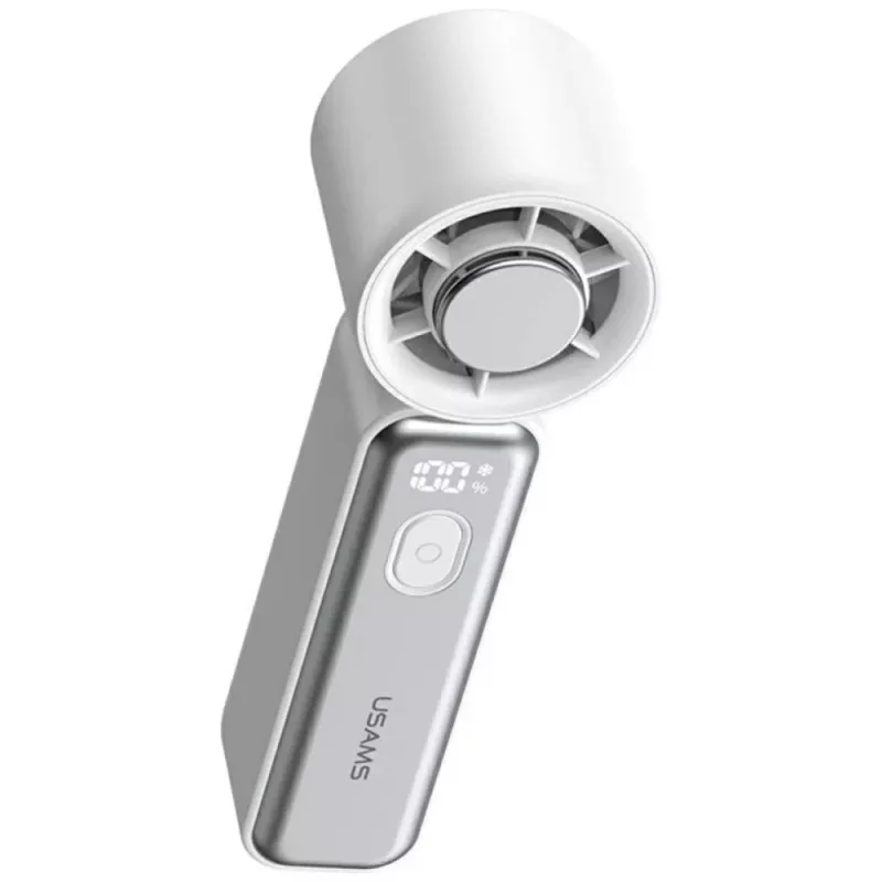 USAMS Ice-Cooling Digital Ventilador portátil de alta velocidad 2000mAh blanco