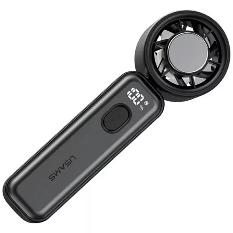 USAMS Ice-Cooling Digital Ventilador de mano de alta velocidad 2000mAh negro