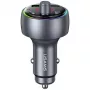 USAMS CC328 Transmisor FM Bluetooth de 30W Cargador de coche con USB-C PD y USB-A QC3.0, manos libres, indicador LED, negro