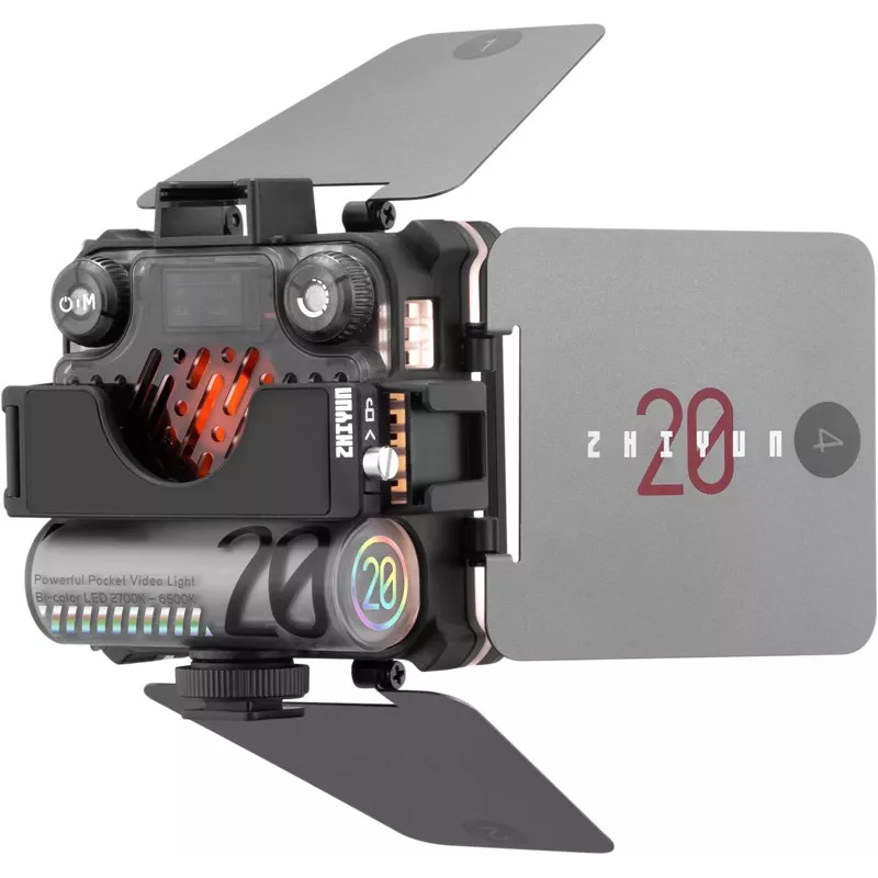 Zhiyun M20 Combo 20W set de luz LED de vídeo bicolor con RGB, mini trípode, difusor, grid y barndoors