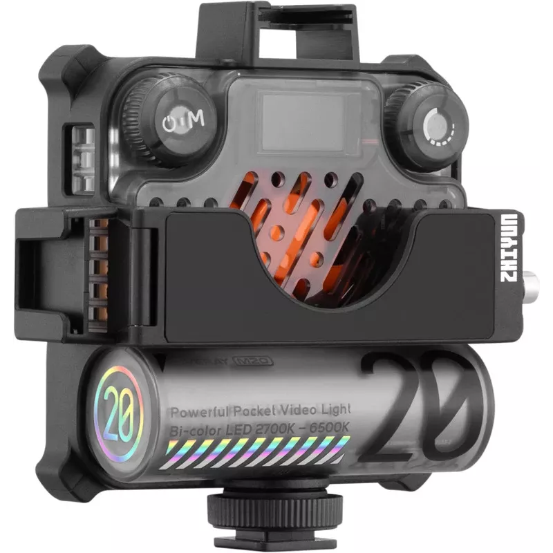 Zhiyun M20 Combo 20W set de luz LED de vídeo bicolor con RGB, mini trípode, difusor, grid y barndoors