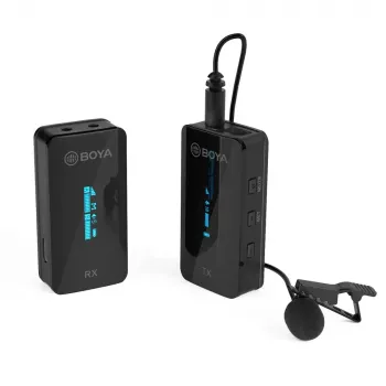 BOYA BY-XM6-S1 sistema de micrófono inalámbrico 2,4GHz con micrófono de solapa para cámaras, smartphones y ordenadores