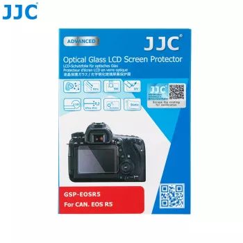 Protector de pantalla de cristal templado JJC para Canon EOS R5 (9H, 0,3 mm, 2,5D, transparente)