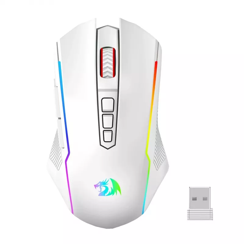 Redragon M914W-RGB NIX Ratón gaming inalámbrico, 5000 DPI, Blanco
