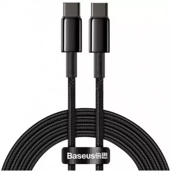 Cable USB-C a USB-C Baseus Tungsten Gold 100W PD 2m Negro