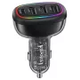 USAMS C34 48W PD cargador de coche de carga rápida con 1x USB-C y 3x USB-A - Negro