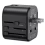 USAMS T55 cargador de viaje universal 2xUSB 12W US/AU/EU/UK Negro CC173TC01