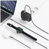 USAMS Huan Series cable de carga 3 en 1 con cargador inalámbrico 72W USB-C Gris oscuro