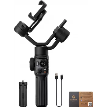 Zhiyun Smooth 5S AI gimbal para smartphone con luz de relleno magnética, estabilizador de 3 ejes, carga útil 300g, Negro