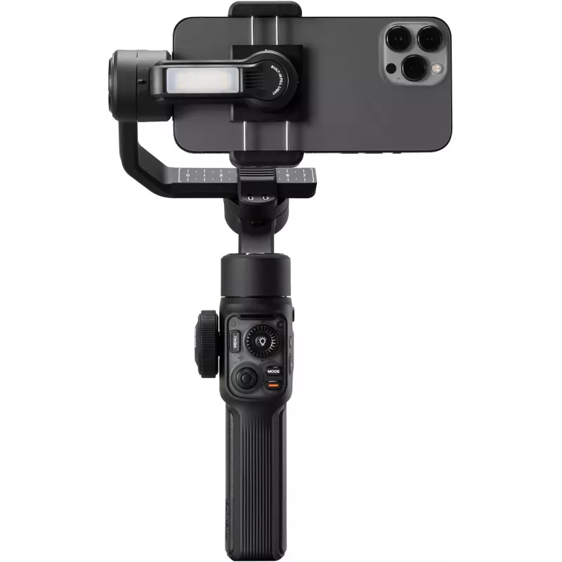 Zhiyun Smooth 5S AI gimbal para smartphone con luz de relleno magnética, estabilizador de 3 ejes, carga útil 300g, Negro