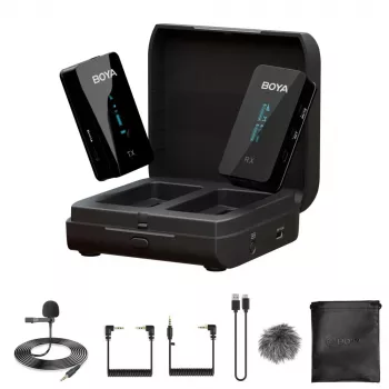 BOYA BY-XM6-K1 sistema de micrófono lavalier inalámbrico 2,4GHz para cámaras y smartphones