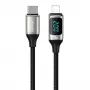 USAMS U78 Cable USB-C a Lightning trenzado con indicador LED 1,2 m 20W PD carga rápida blanco SJ545USB02