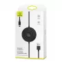 USAMS US-CC096 Cargador inalámbrico Qi 10W con cable Lightning - Negro