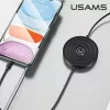 USAMS US-CC096 Cargador inalámbrico Qi 10W con cable Lightning - Negro