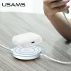 USAMS US-CC096 Cargador inalámbrico Qi 10W con cable Lightning - Negro