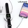 USAMS US-CC096 Cargador inalámbrico Qi 10W con cable Lightning - Negro