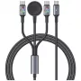USAMS Huan Series SJ754 Cable USB-C a USB-C 72W con cargador inalámbrico magnético para smartwatch integrado, negro, 1,2 m