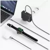 USAMS Huan Series SJ754 Cable USB-C a USB-C 72W con cargador inalámbrico magnético para smartwatch integrado, negro, 1,2 m