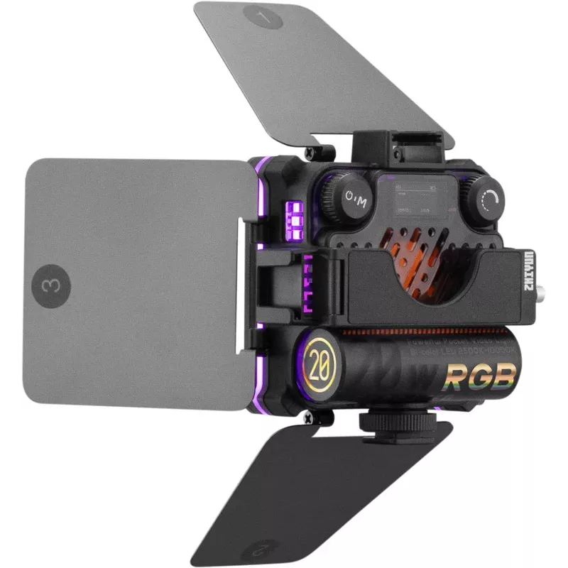 Zhiyun M20C COMBO Luz de relleno LED RGB con fijación magnética, 20W, 2700K-6500K, CRI≥95, pantalla OLED, control por app Bluetooth, mini trípode, difusor, grid, bolsa de almacenamiento