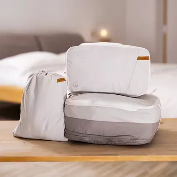 PGYTECH Set de organización de ropa - 4 bolsas de viaje con bolsa para zapatos y bolsa para ropa, gris