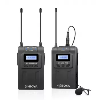 BOYA BY-WM8 Pro-K1 Sistema de micrófono lavalier inalámbrico UHF de doble canal