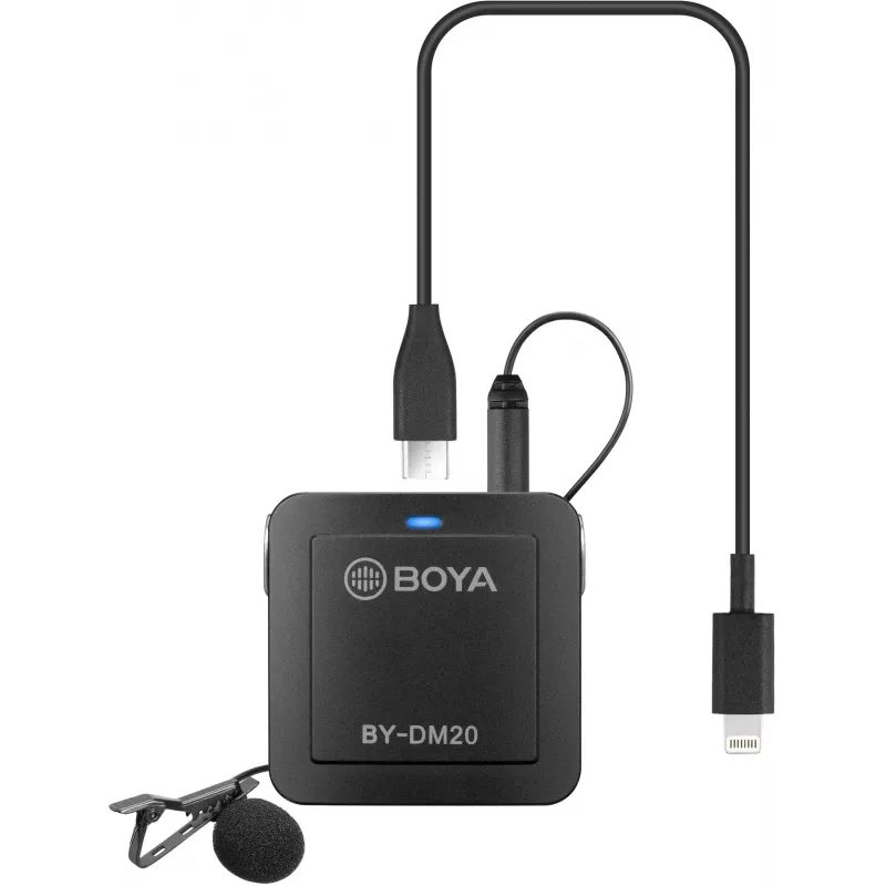 BOYA BY-DM20 micrófono de condensador estéreo digital de doble canal con conector USB-C, Lightning y USB-A, omnidireccional, 25Hz-20kHz, para iOS, Android, Windows, Mac