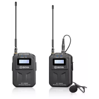 BOYA BY-WM6S sistema de micrófono lavalier inalámbrico UHF para cámaras y smartphones