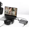 BOYA BY-AM1 interfaz de audio USB-C de 2 canales con entradas XLR/TRS, alimentación fantasma +48V y monitorización directa