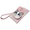 NIMMY Big Eyed Pet 2.0 tarjetero monedero de gato rosa de piel PU con 6 compartimentos para tarjetas, monedero y cremallera