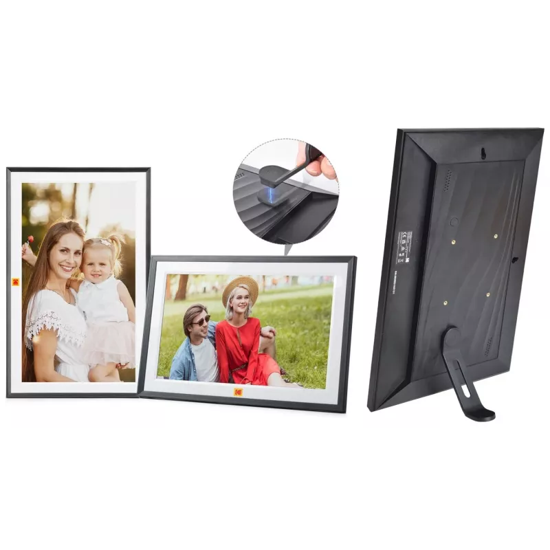 KODAK RCF-1561P marco de fotos digital Wi-Fi de 15,6 inch Full HD con pantalla táctil IPS, 16GB de memoria, control por app, negro