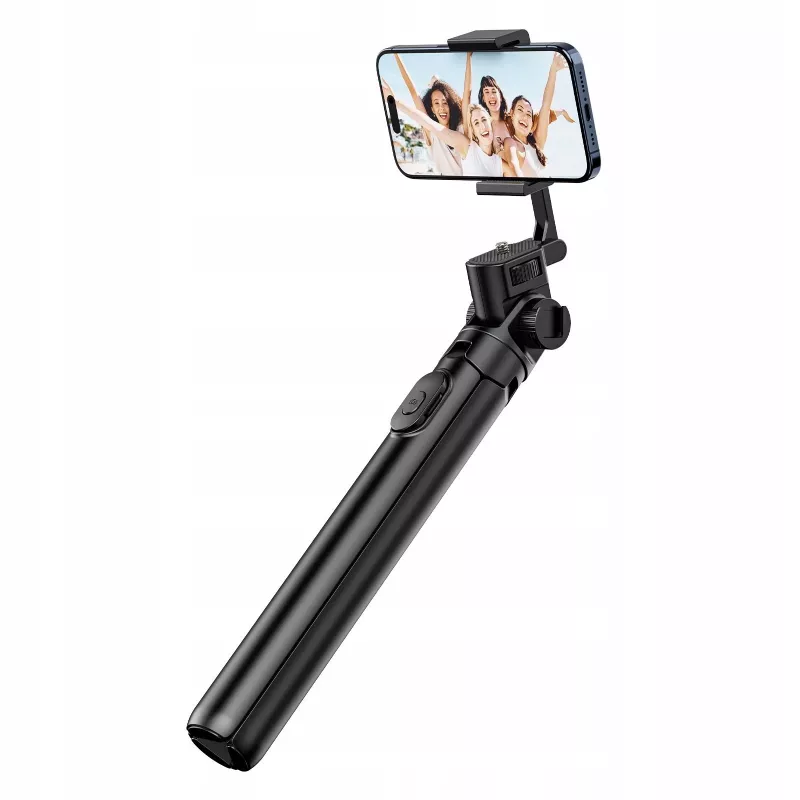 ULANZI MT-70 palo selfie monopié trípode de aluminio de 5 secciones con mando Bluetooth extraíble, doble soporte para teléfono y rosca de 1/4