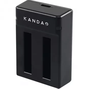 Kandao QooCam EGO cargador doble con USB-C, indicadores LED, protección contra sobrecarga