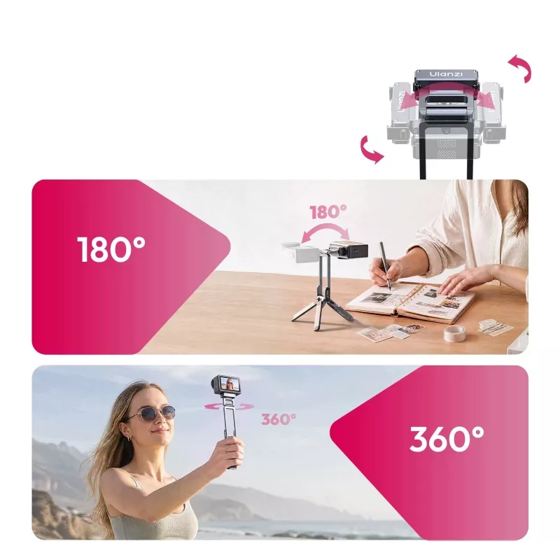 ULANZI MA37 Minitrípode magnético con empuñadura para DJI Osmo Action 6 Nano Arca-Swiss gris